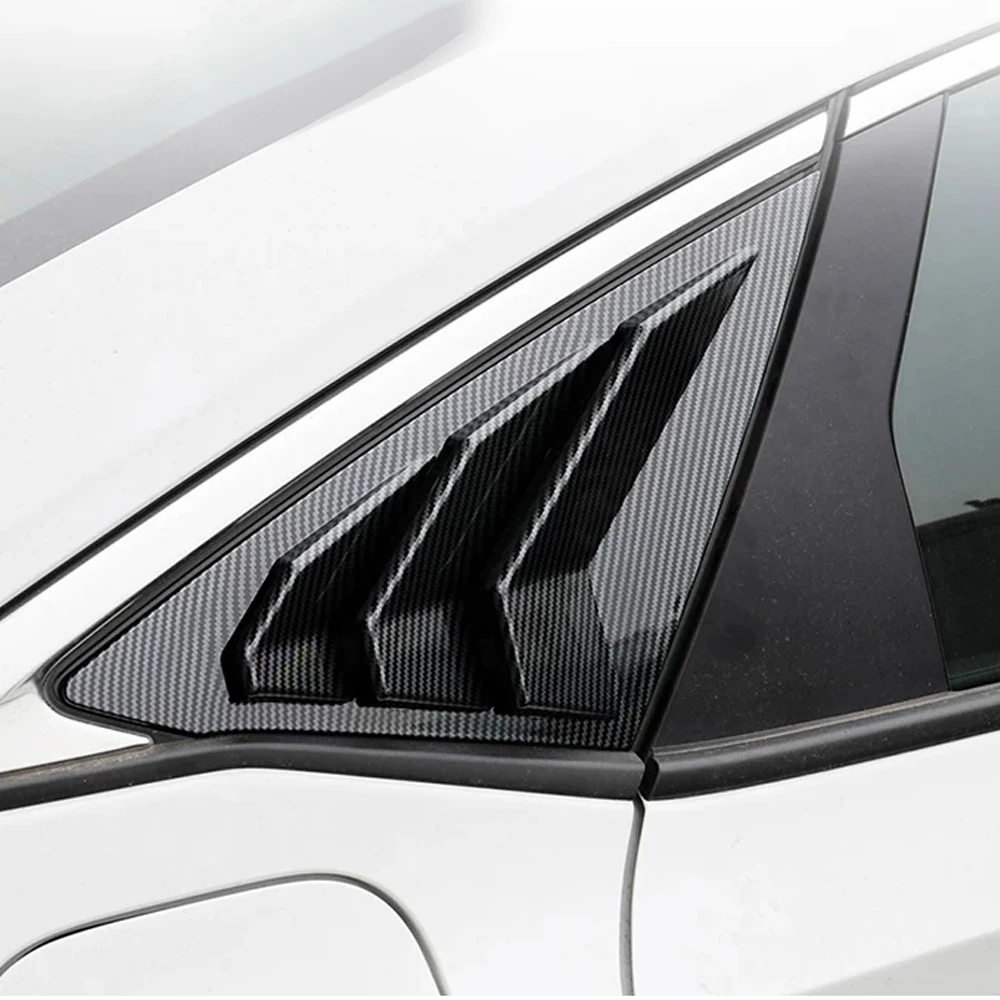 2Pcs Black Car Exterior Rear Window Louver Side Shutter Blind Shades Cover Trim Accessories For Honda Civic 11th Sedan 2022-2025
