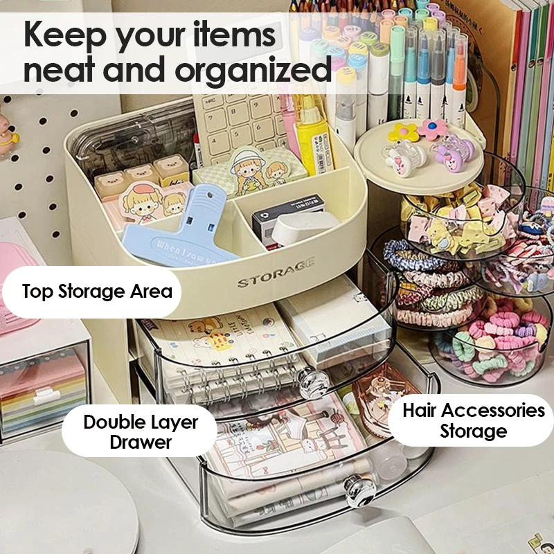 Cosmetic Storage Box Large Capacity Transparent Drawer Jewelry Makeup Storage Box Multi-layer Multi-functional Desktop Organizer