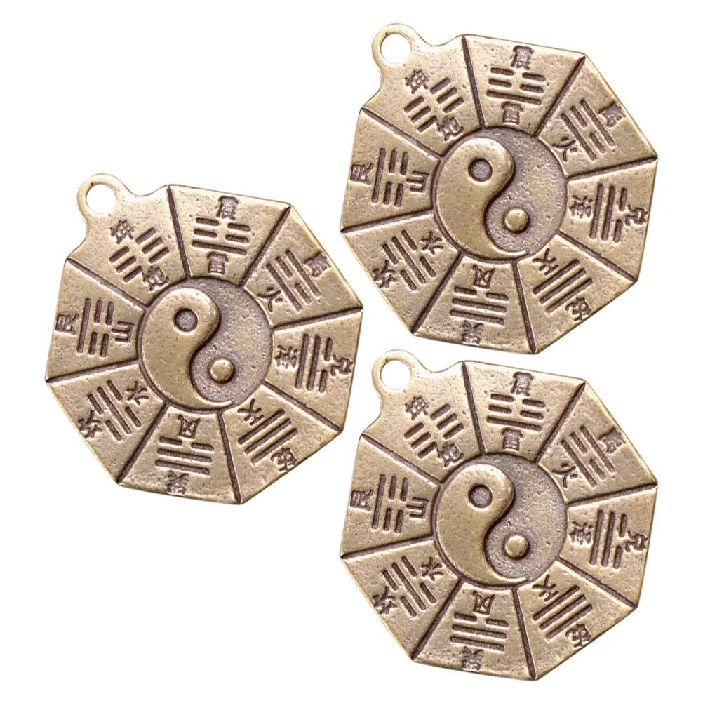 

3pcs Creative Copper Gossip Pendants Feng Shui Keychain Ornaments Sturdy Rust-Proof Wear-Resistant Adornments For Bags Car Keys