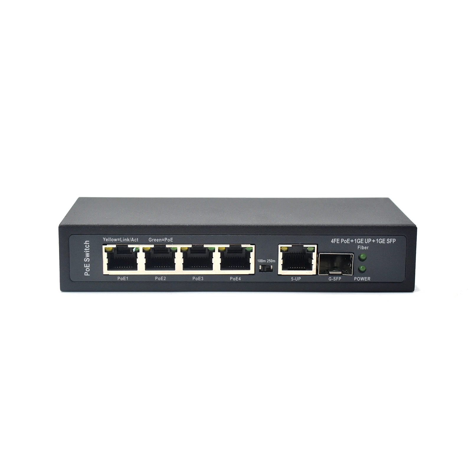 POE Switch 100M 4 port POE+ 1*1000M uplink + 1*1.25G SFP port POE Switch for IP Camera