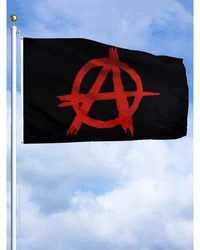2×3FT Anarchy Flag Polyester Printed Banner Tapestry For Decor
