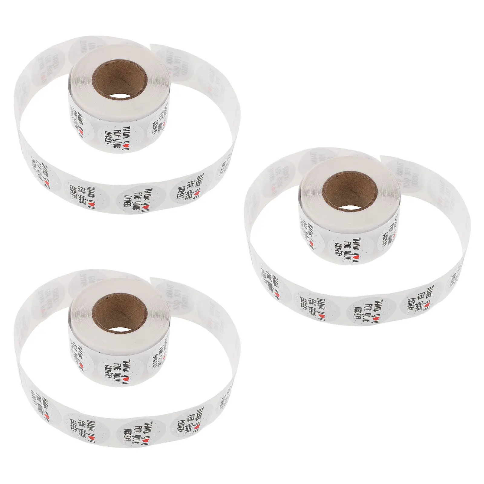 

3 рулона круглых наклеек «Спасибо» для упаковки, конвертов, коробок, самоклеящиеся этикетки для малого бизнеса