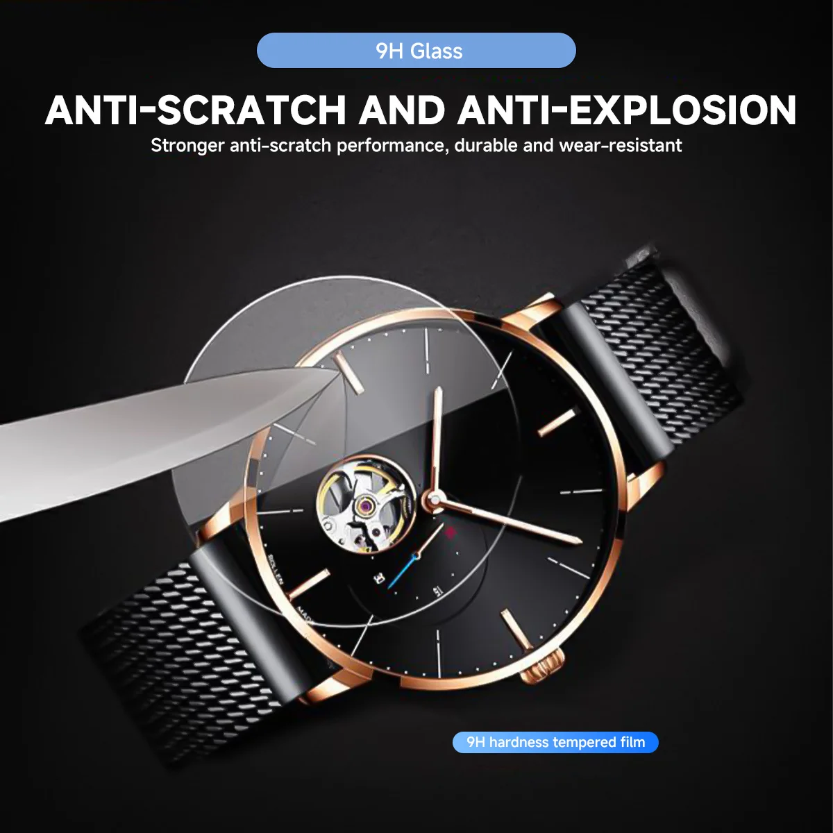 26-43mm Universal Tempered Glass Smartwatch Screen Protector Protective Film 28mm 30mm 32mm 38mm 40mm 41mm 42mm Diameter 2-5PCS