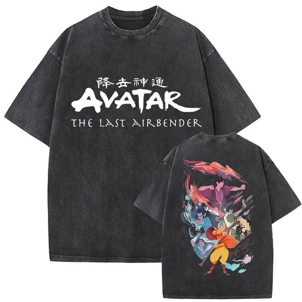Y2k The Legend of Aang: The Last Airbender‌ Scraped and Washed Vintage T-shirt