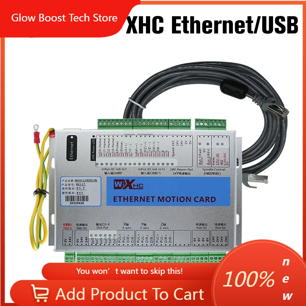 

GBXHC MKX-ET Ethernet USB Mach3 Breakout Board 3 4 6 Axis Motion Control Card 2MHz Support For CNC Engraver Stepper Servo Motor