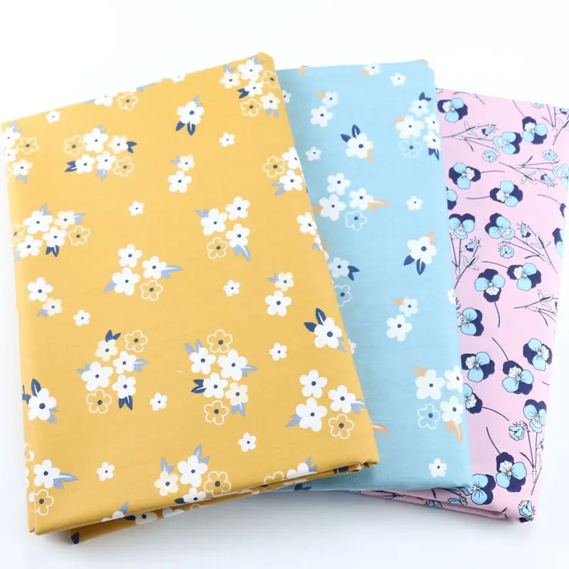 160x50cm Pastoral Floral Plain Cotton Fabric DIY Children's Wear Cloth Make Clothes Decoration Home Express 180g/m