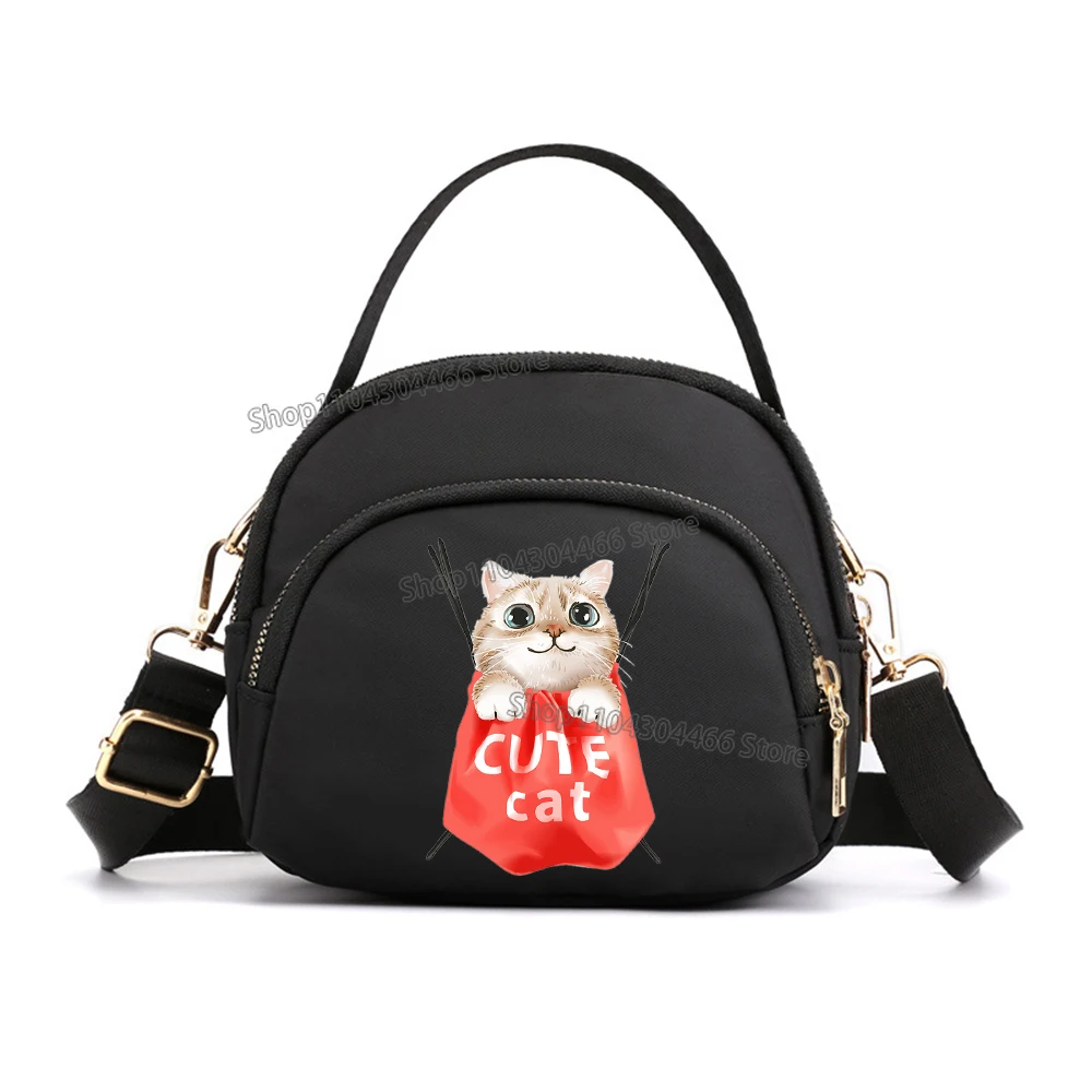 Cute Cats Women's Bags Shoulder Bag Makeup Bag Cell Phone Purse Crossbody Lady Bags Shoulder Strap Handbag Female Underarm Bag