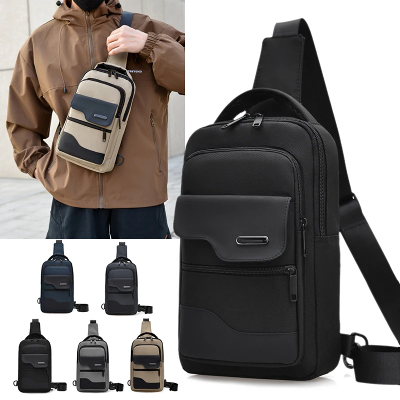 

Lightweight Men's Chest Bag Nylon waterproof Crossbody Bag Hiking Multipurpose Chest Bag for Outdoor Sports & Daily Commute
