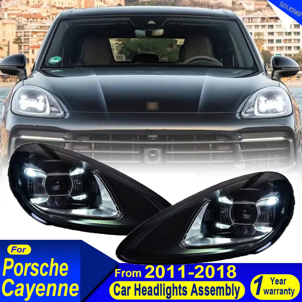 Car Headlights for Porsche Cayenne 2011-2018 Led Auto Headlight Assembly Upgrade 2019 High Configure Design Matrix Accessories