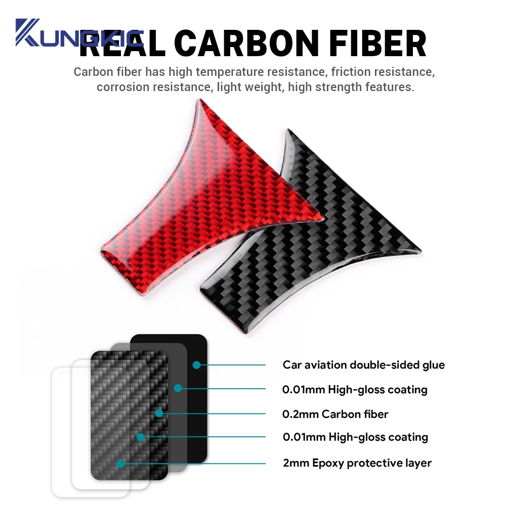 For Renault Clio 2013‑2018 LHD RHD Red Carbon Fiber Steering Wheel Lower Trim Sticker Interior Decoration Cover Accessories