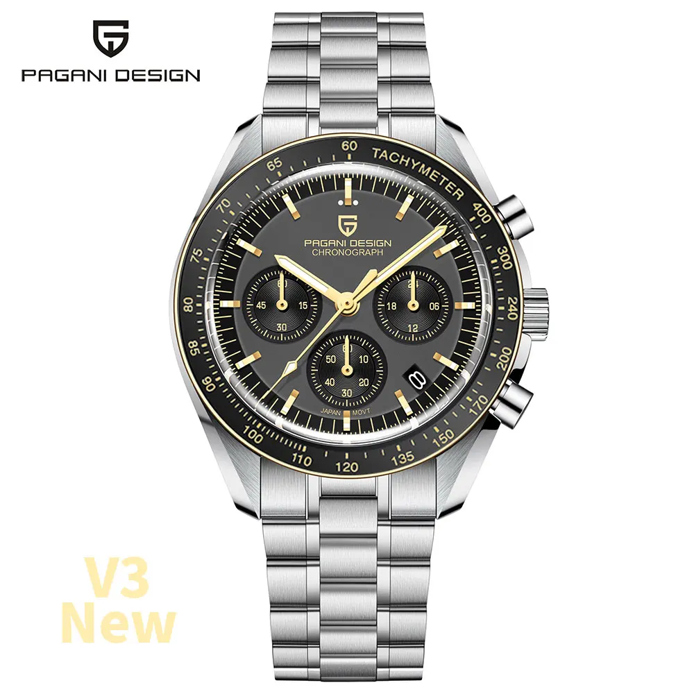 PAGANI DESIGN 2026 New Men's Watches Retro Luxury Tribute to CK2998 Quartz Watch For Men Speed Chronograph AR Sapphire crystal image 3