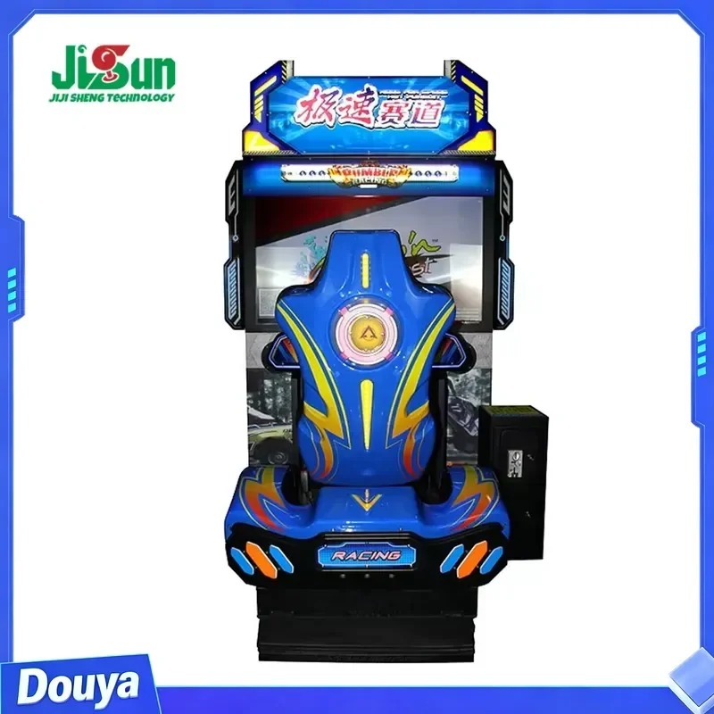 47-inch Dynamic Racing Simulator Coin-operated Arcade Machine Metal Plastic Construction Motion Sensing Technology 1 Year