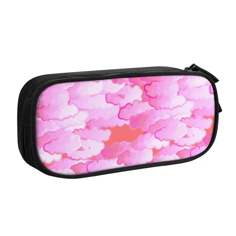 Japanese Clouds School Pencil Cases Girls Boys Large Storage Dawn Pink And Coral Cloud Pencil Bag Pouch Students Stationery