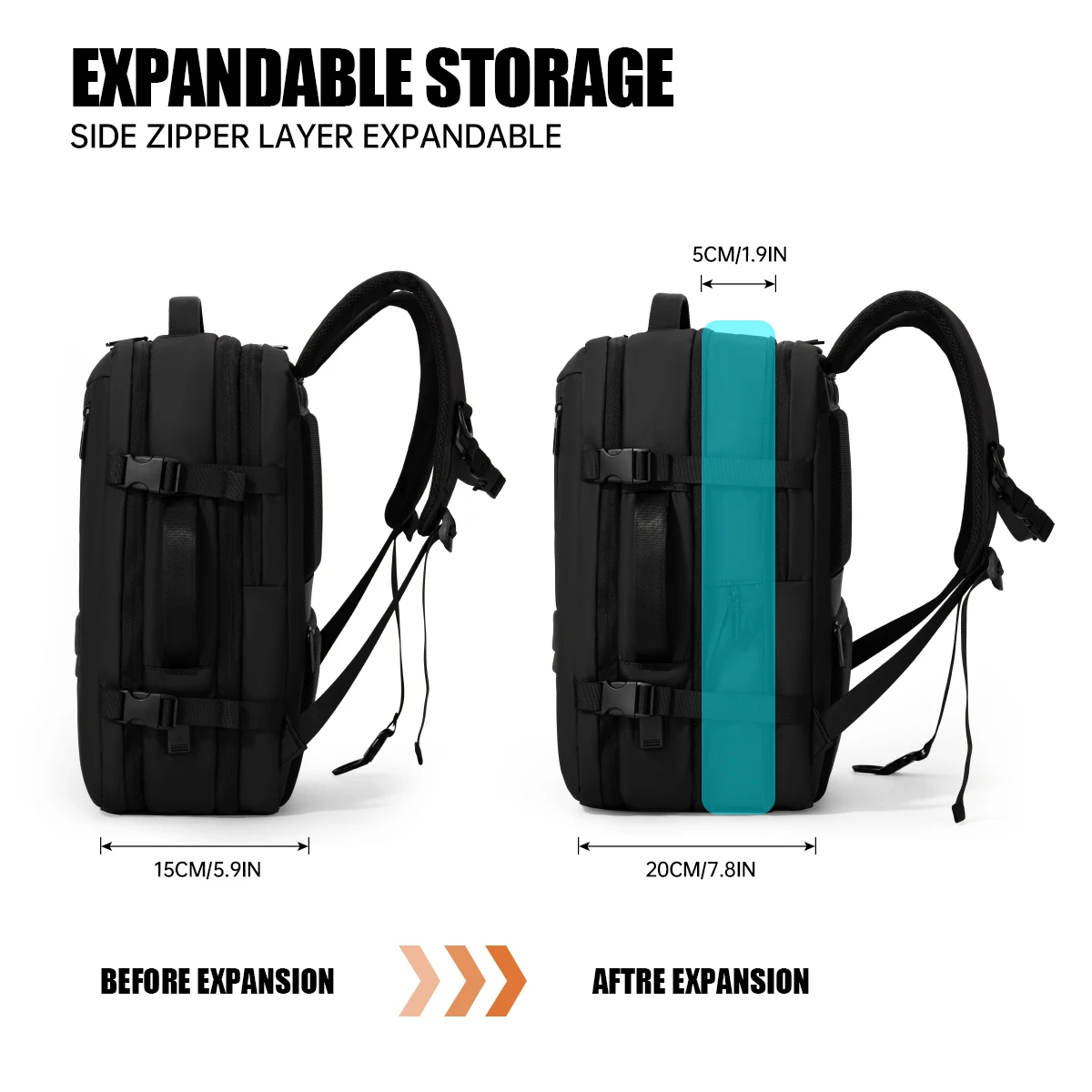 Large-Capacity Backpack Men's Travel Bag Multifunctional Computer Bag for Business Trips, Expandable for Conferences and International Travel