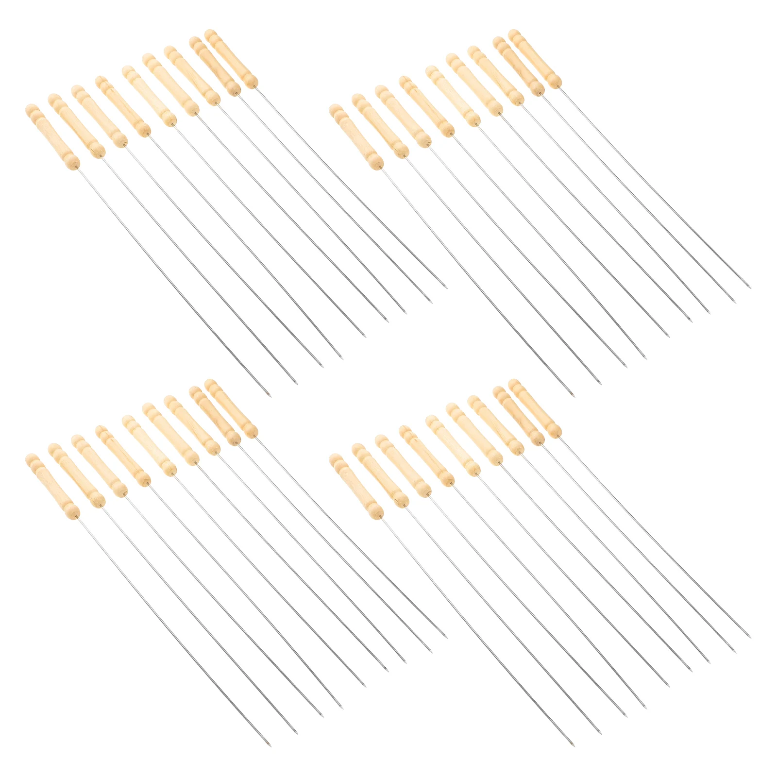 

50 Pcs BBQ Sticks for Grilling Barbecue Kabob Chicken Kebab Skewer Metal Brazilian Skewers