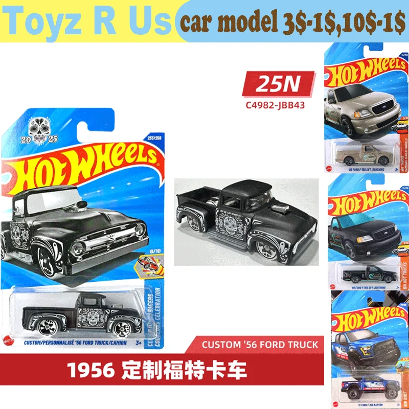 Original rodas quentes carro 56 ford caminhão caminhão meninos brinquedos 1/64 diecast veículo captador personalizado personalizar liga modelo 2025n/c4982