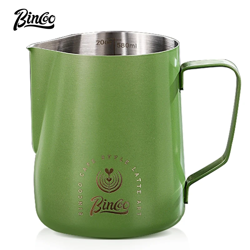 BINCOO Coffee Pot Latte Cup Professional Pull Flower Jar Stainless Steel Milk Pot Coffee Utensils 350ML/600ML
