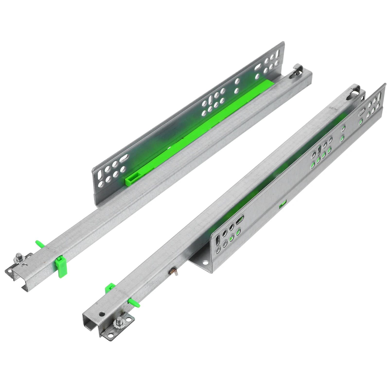 

Buffer Drawer Slide Glides Cabinet Rails Detachable Sliding Steel Heavy Duty Metal Smooth Bearing Full Extension Soft Close