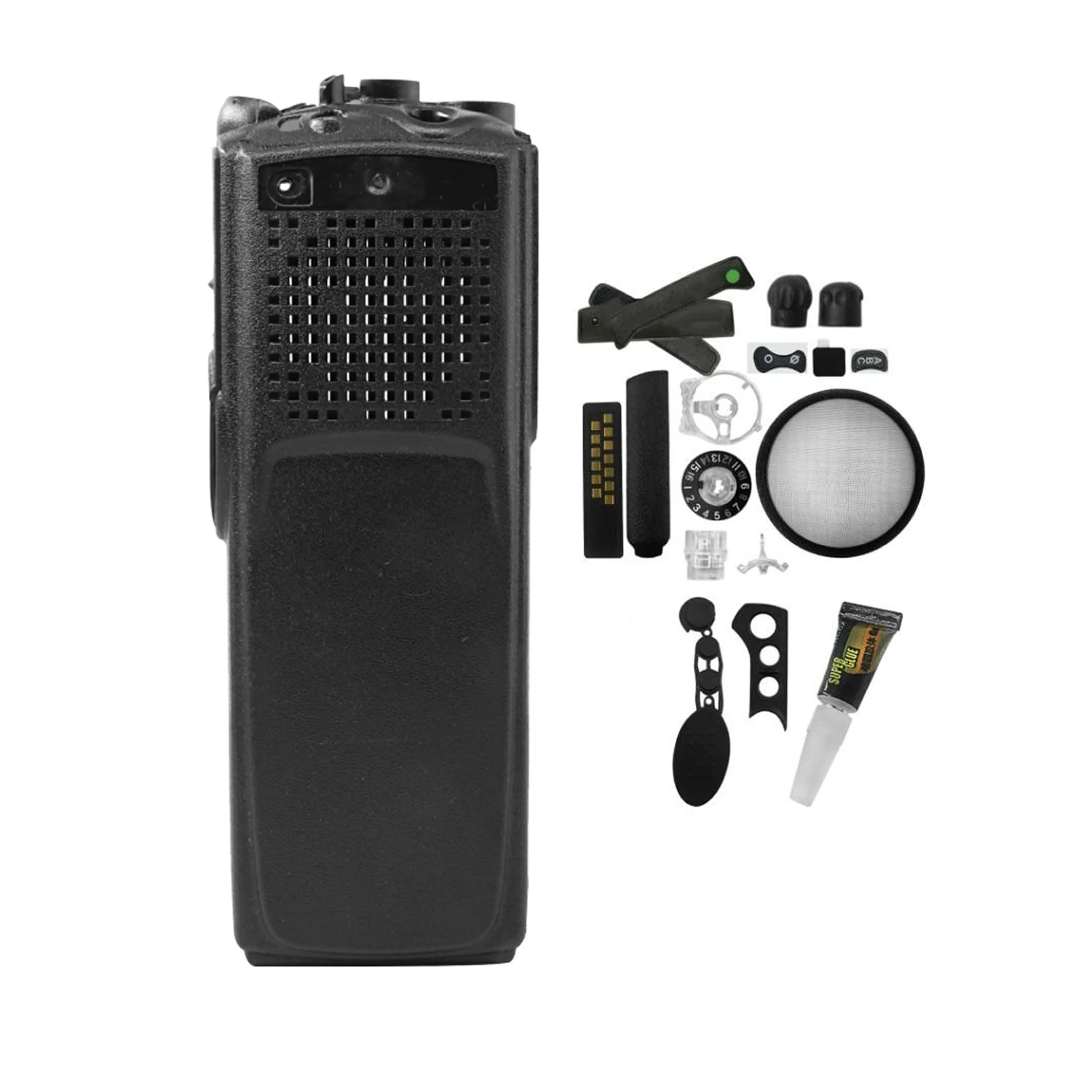 Black Walkie Talkie Replacement Front Housing Cover Case Kit For XTS5000 M1 Portable Two Way Radio No Copper
