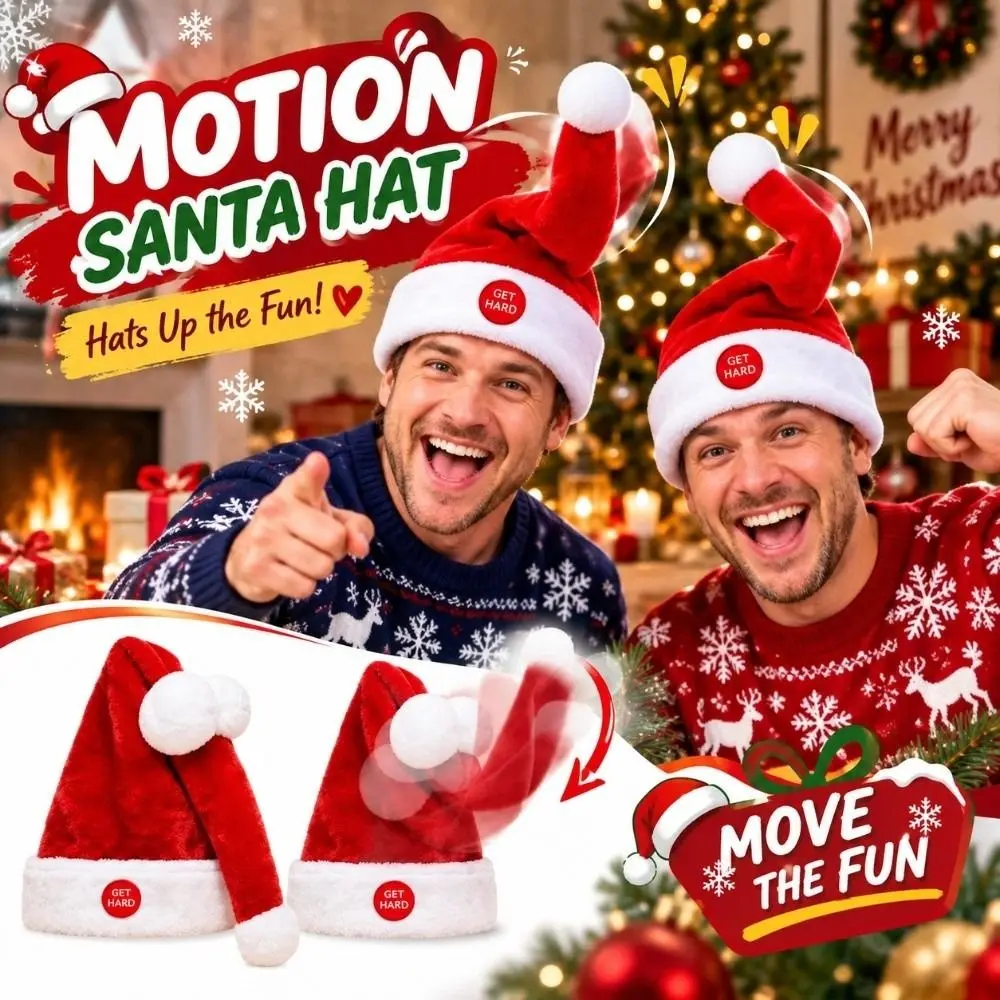 Motorized Motion Electric Christmas Hat Bobbing Motion Cute Singing Dancing Christmas Hat Adjustable Fit Creative