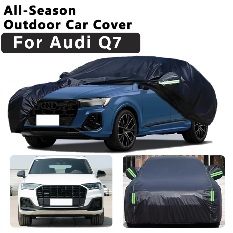 

For Audi Q7 Full Car Cover Outdoor Sun Uv Protection Dust Rain Snow Protective Anti-hail Black Auto Cover Car Accessories