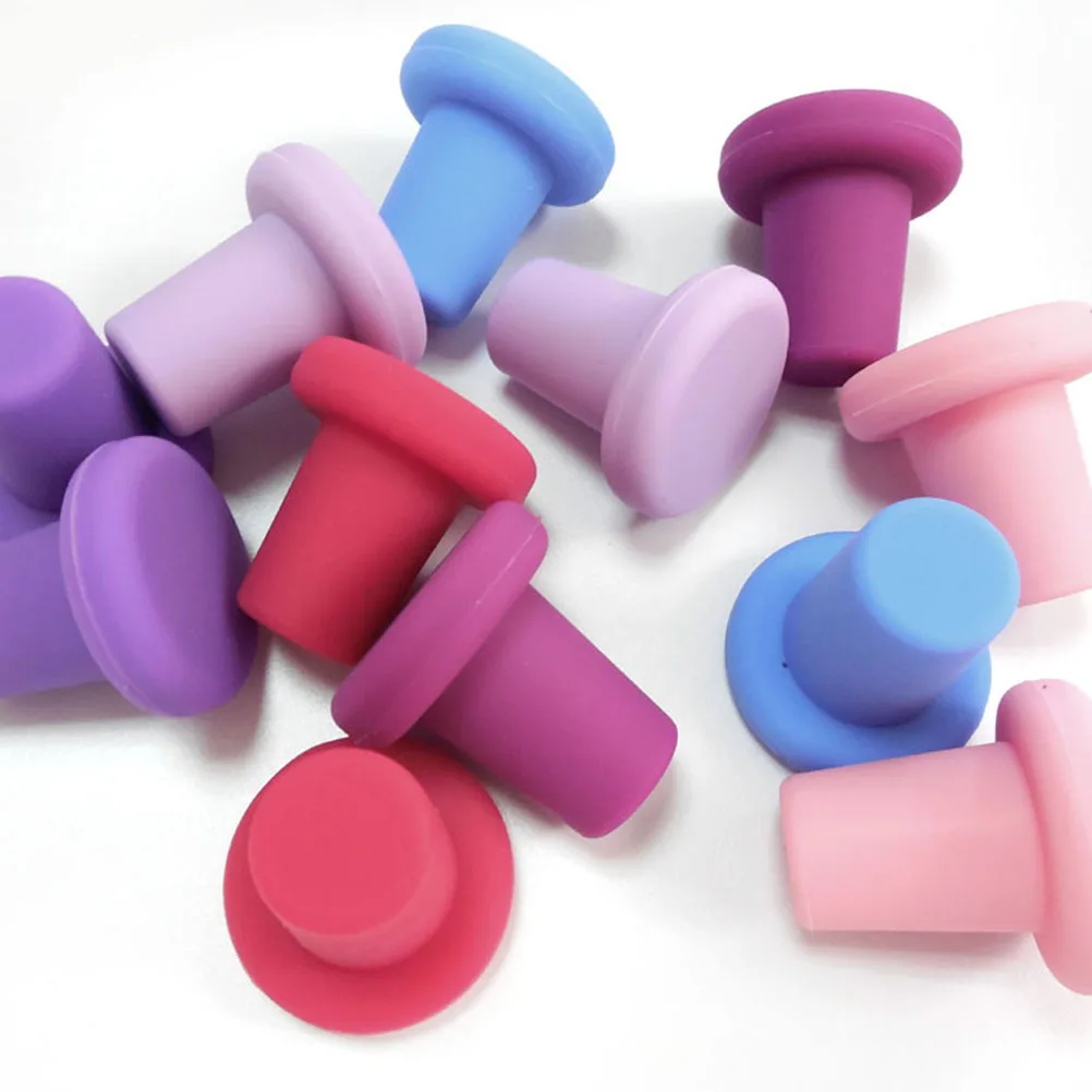 

6Pcs Silicone Wine Bottle Stoppers Air-Tight Sealed Caps Freshness Preservation for Red Wine Beverage Bottle Sealer