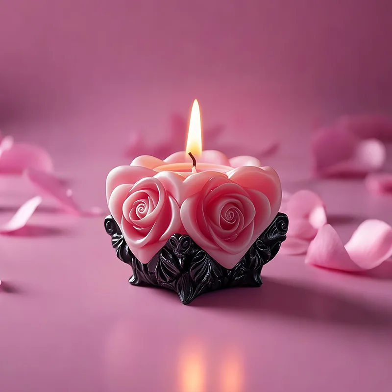 

3d Rose Candle Silicone Mold DIY Flowers Aromatherapy Plaster Decoration Rose Candle Love Resin Mold Candle Making Supplies