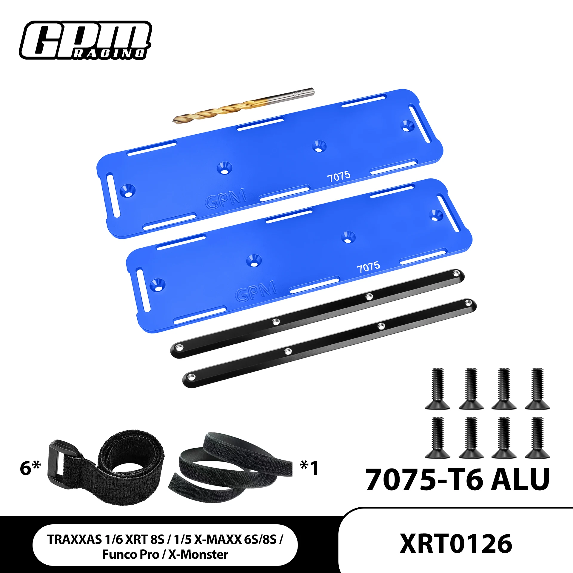 GPM Aluminum 7075-T6 Battery Hold-Down Set For  1/6 XRT/X-MAXX 6S/8S TRAXXAS RC