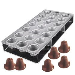 21 Wells Xmas Bells Shape Polycarbonate Chocolate Mold Candy Sugarcraft Making Ice Cube Maker DIY Christmas Baking Supplies