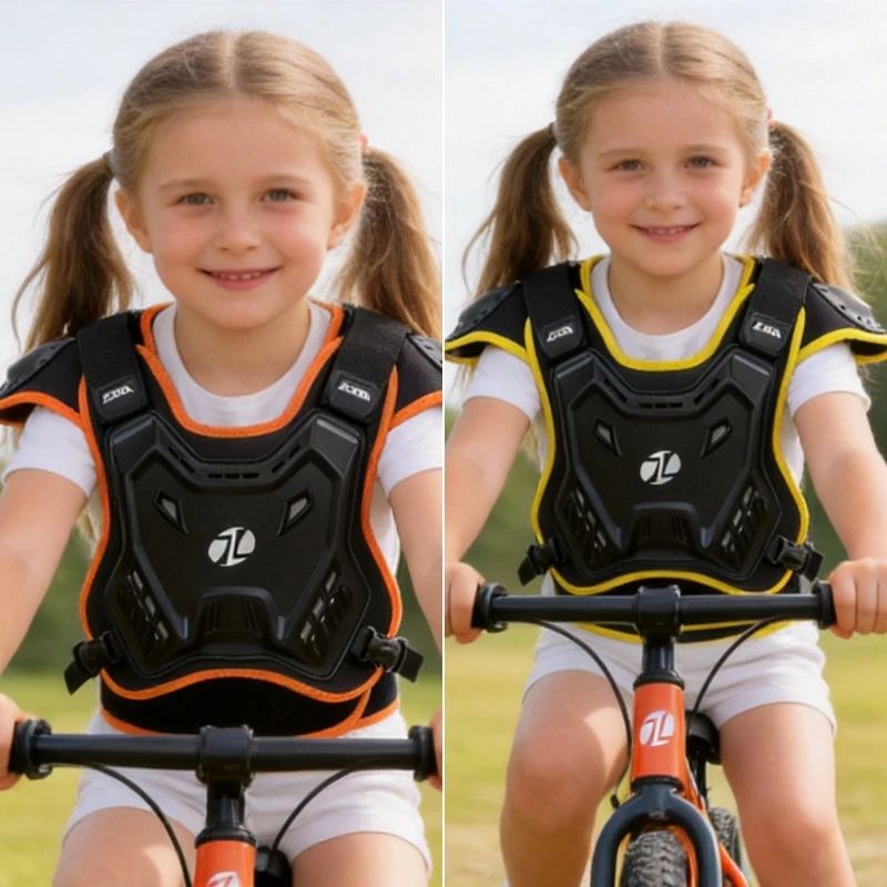 Kids Youth Motorcycle Armor Vest Chest Back Protector for Off-Road Motocross Breathable Kids Dirt Bike Protective Gear 1PC