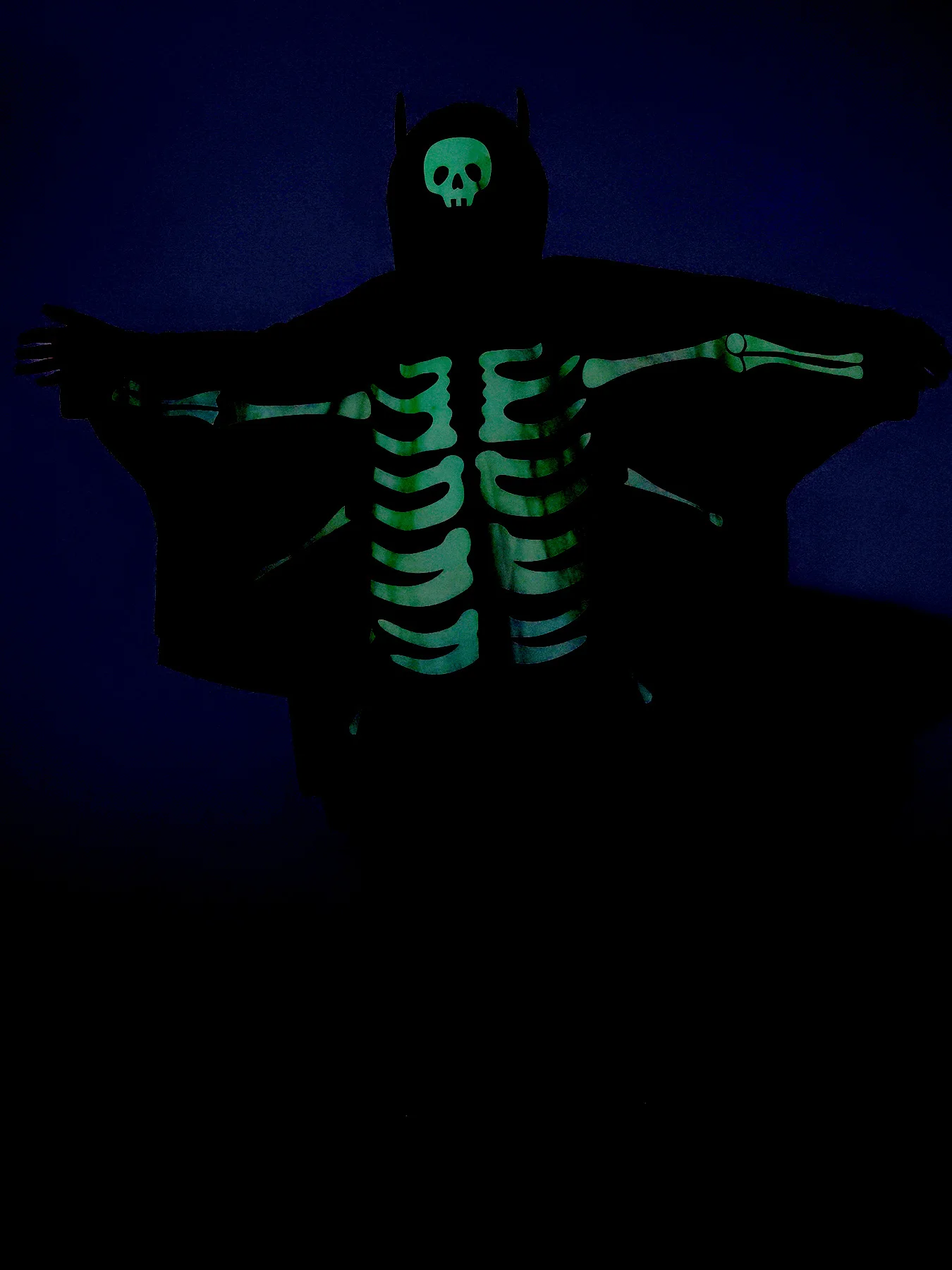 Glow In The Dark Kids Ghostly Bat Cape Halloween Costume