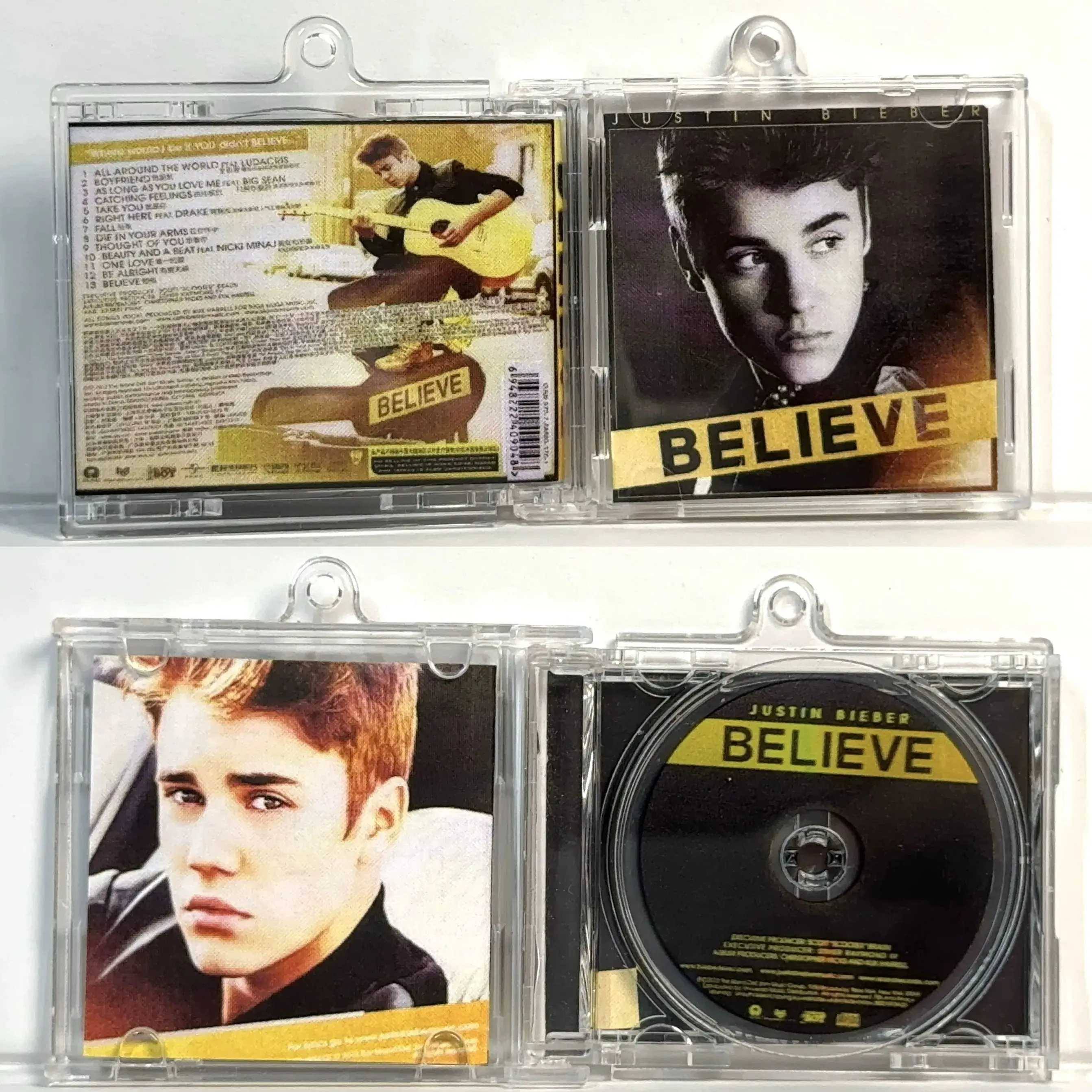 NFC Mini CD Keychain, Personalize o seu Spotify ou Apple Music com Hits Music Lover de Justin Bieber