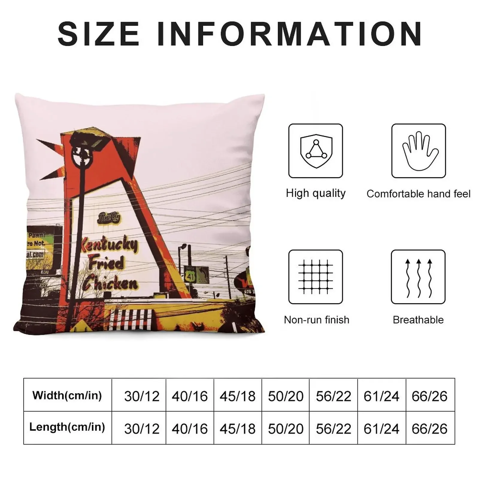 The Big Chicken - Marietta, Ga Throw Pillow Cushion Cover Cushions For Decorative Sofa pillow