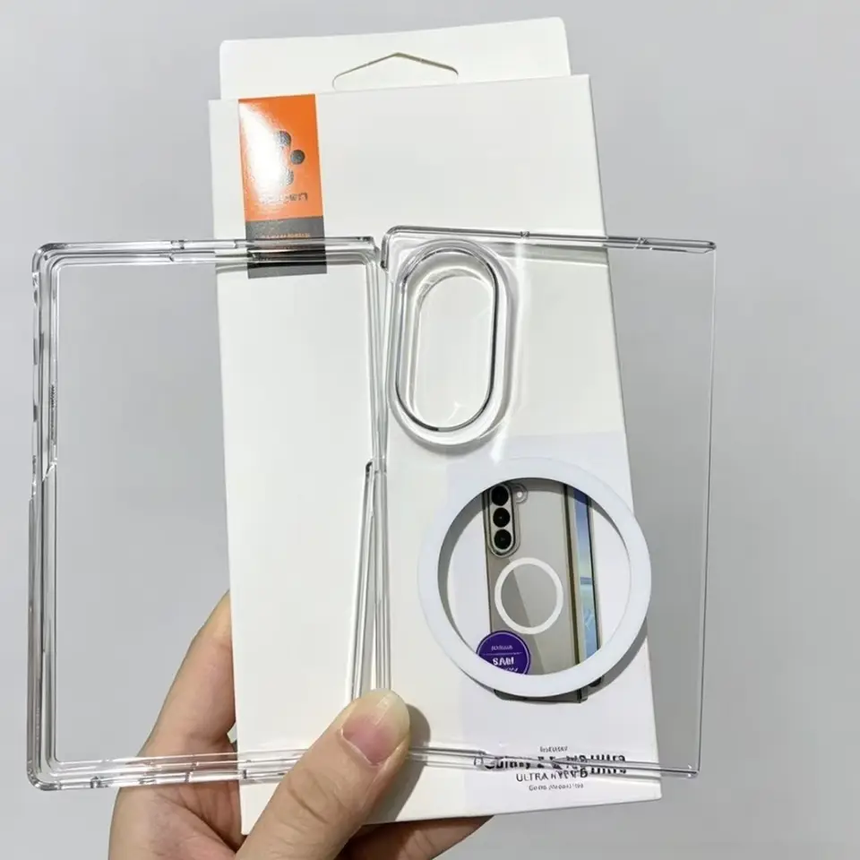 غطاء هاتف شفاف أصلي Spigen Ultra Hybrid لهواتف Samsung Z Fold8 Ultra Fold 8 و7 و6 و5 غطاء مغناطيسي صلب PC متوافق مع Magsafe