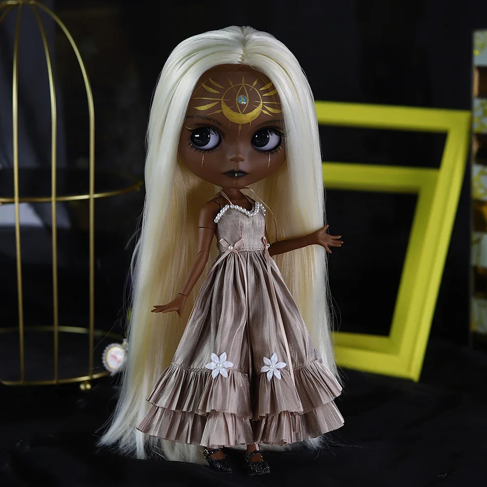 

ICY DBS Blyth 1/6 doll 30cm Sun Doll series dark series Blace faceMaterial matte hand painted bjd doll set SD