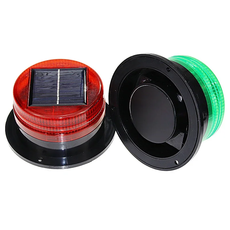 Night LED Solar Warning Light Flash Magnetic Roof Flashing Light Tower Crane Marine Strobe Signal Light