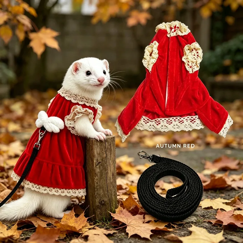 Ferret Chest Strap Safety Restraint Suitable for Yellow Weasel or Mink Park Exploration Warm Coat Traction Rope