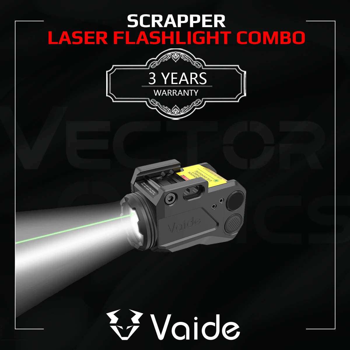 

Компактный красный/зеленый лазерный фонарик Vector Oprics Vaide Scrapper Combo с перчатками, удобный интеллектуальный переключатель Sen для компактных пистолетов