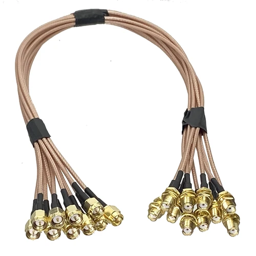 Imagen 1 del producto 10 Uds Cable RG316 conector macho SMA a conector hembra SMA conector de mamparo engarzado RF Cable en espiral para antena de Radio 4 pulgadas ~ 5M