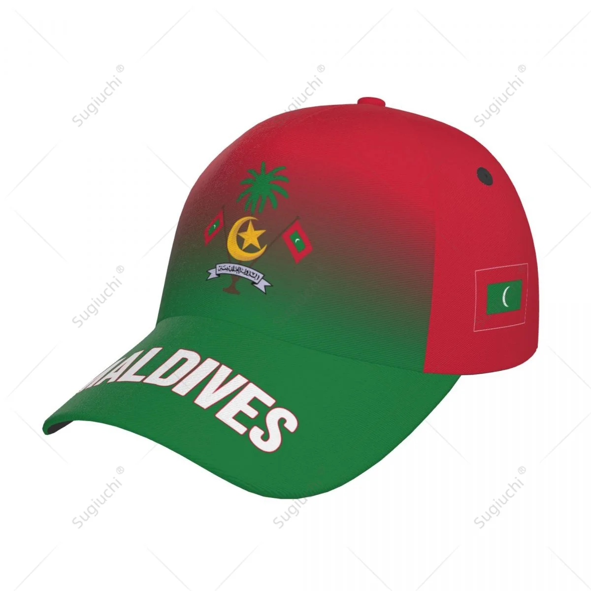 Unisex Baseball Cap Hat Maldives Flag Gradient Color 3D Printing for Tennis Outdoor Bike Bicycle Golf Baseball Sports Fans