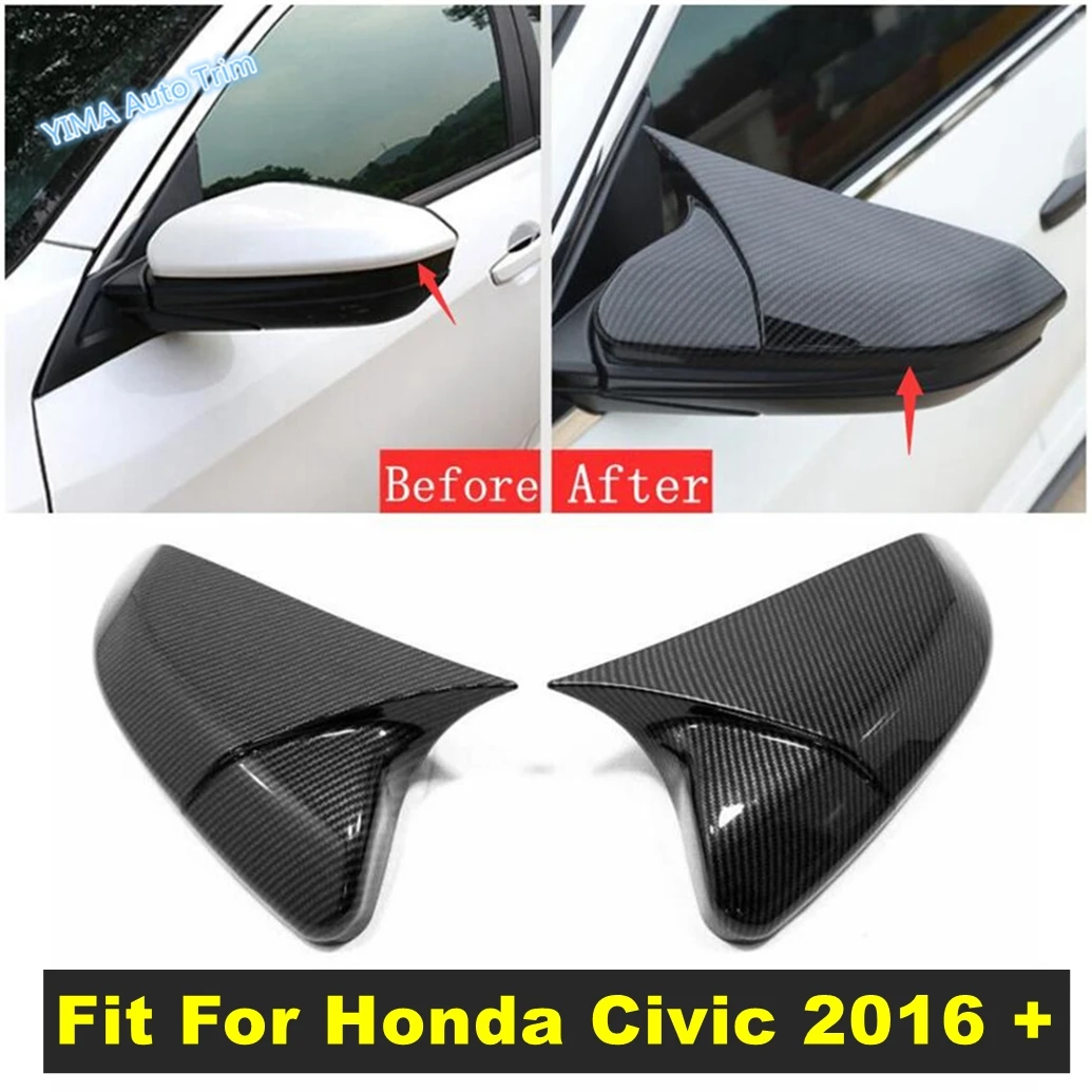 

Auto Rearview Mirror Shell Cap Sticker Cover Trim ABS Accessories For Honda Civic 2016 - 2019 Black / Carbon Fiber Accessories