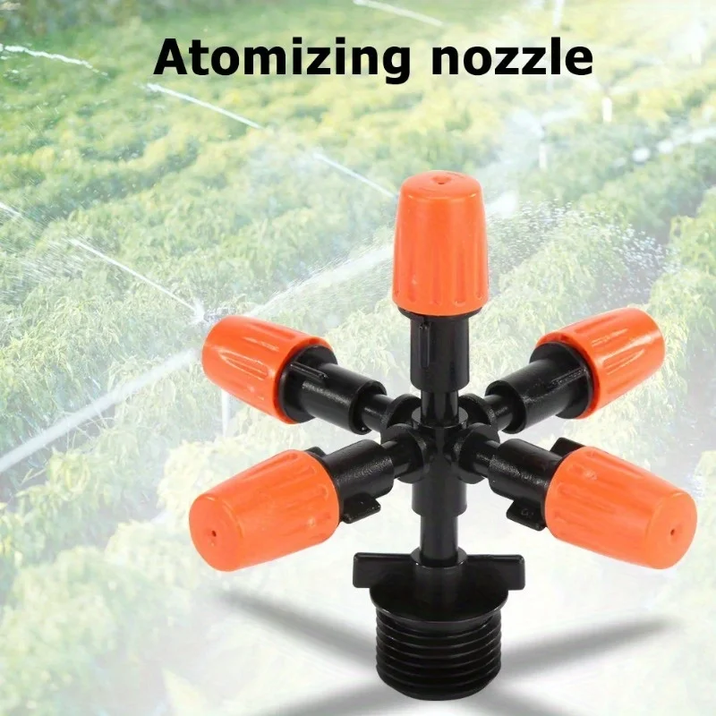 4pcs Five-Head Atomized Nozzle 4-Point-Nozzle Garden Irrigation Flower Watering Greenhouse Agricultural Dust Removal