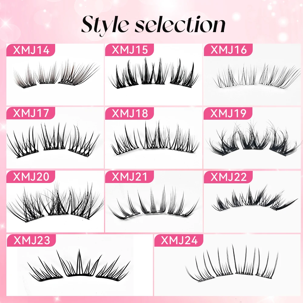 Yelix Multi-Style Self Adhesive DIY Eyelashes Cluster Glue-free Volume Fluffy False Eyelash Natural Soft Anime Cluster Lashes