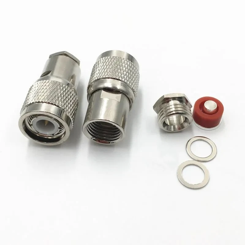 

10Pcs Brass TNC Male Plug Clamp for RG58 RG142 LMR195 RG400 RF Cable Straight Wire Connector