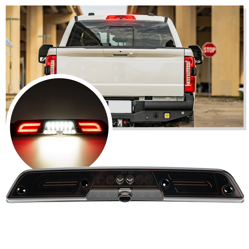 LED High Mount 3rd Brake Light Rear Stop Lamp For 2021+Ford F-150 Lightning F-250 F-350 Super Duty strobe brake cargo light