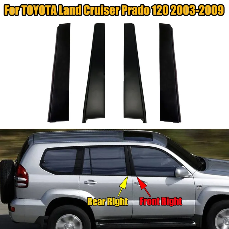 Car Door Window Moulding Front Door Rear Dooe Moulding Frame For TOYOTA Land Cruiser Prado 120 2003 2004 2005 2006 2007-2009