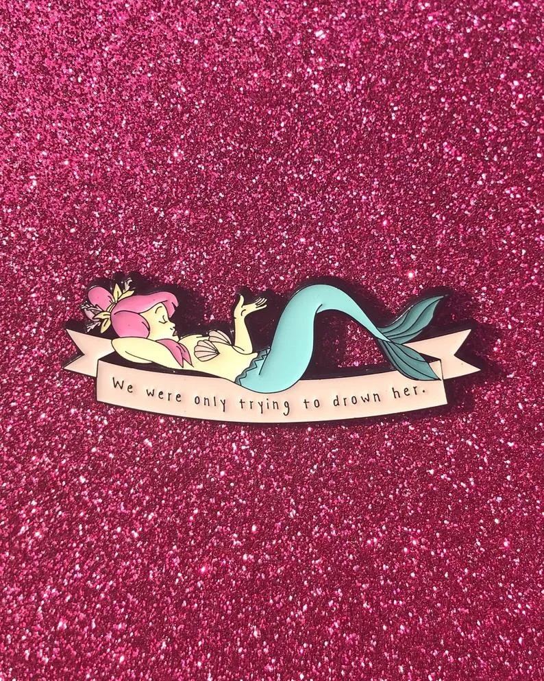 Personalized Mermaid Creative Pop-Enamel Pin Lapel Badges Brooch Funny Fashion Jewelry