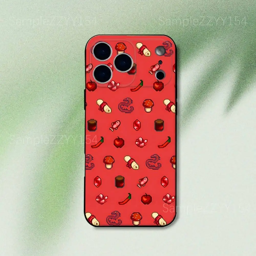 حافظة هاتف Game Stardew Valley لهاتف iPhone 17,16,15,14,13,12,Pro,Max,Plus,E,SE4,Air,Mini Black Soft Funda