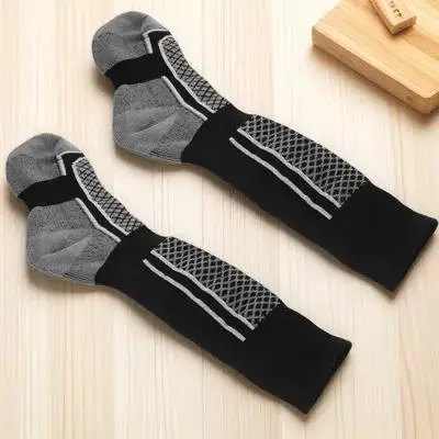 

1Pair Equestrian Socks High Tube Design Thick Towel Bottom Breathable Material for Horse Riding Outdoor Cycling Running