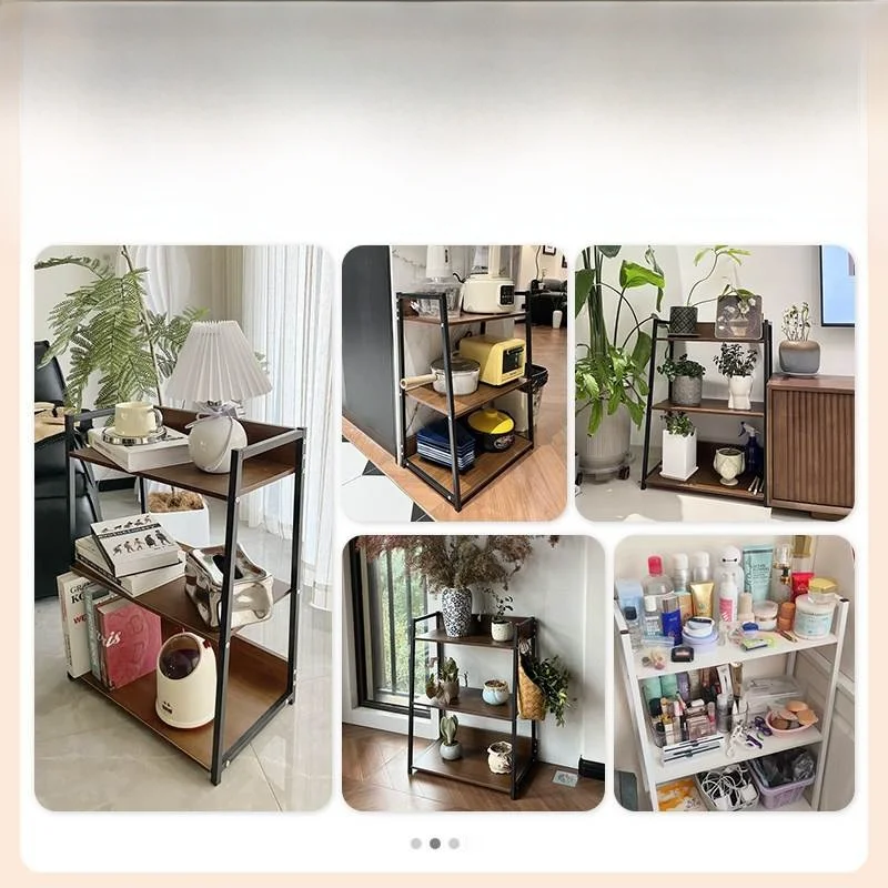Simple Modern Multi-Layer Floor-Standing Storage Rack Wall-Near Living Room Home Multi-Function Storage Shelf Easy-To-Install